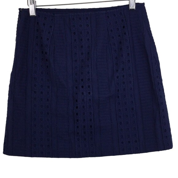 Vineyard Vines Womens Caning Eyelet Mini Skirt Navy Blue Size 0 - Picture 1 of 7